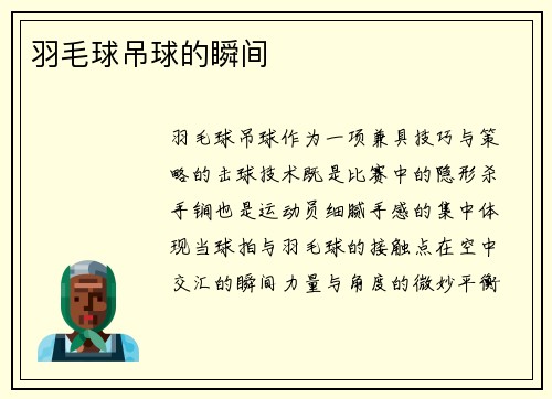 羽毛球吊球的瞬间